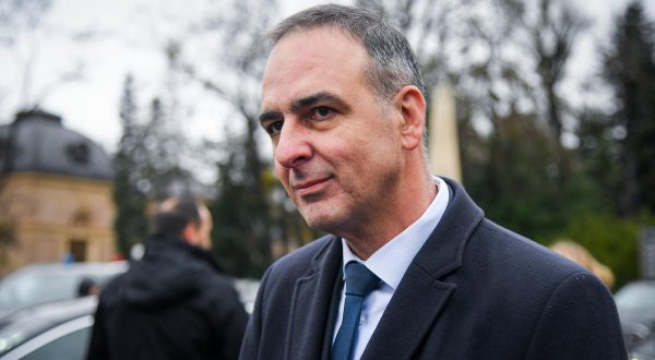 10.12.2022.., Zagreb -Obiljezavanje 23. obljetnice smrti prvog hrvatskog predsjednika dr. Franje Tudjmana. Predsjednik HDZ-a i Vlade Andrej Plenkovic zajedno sa izaslanstvom polozio je vijenac i zapalio svijecu. Mario Kapulica dao izjavu Photo: Josip Regovic/PIXSELL