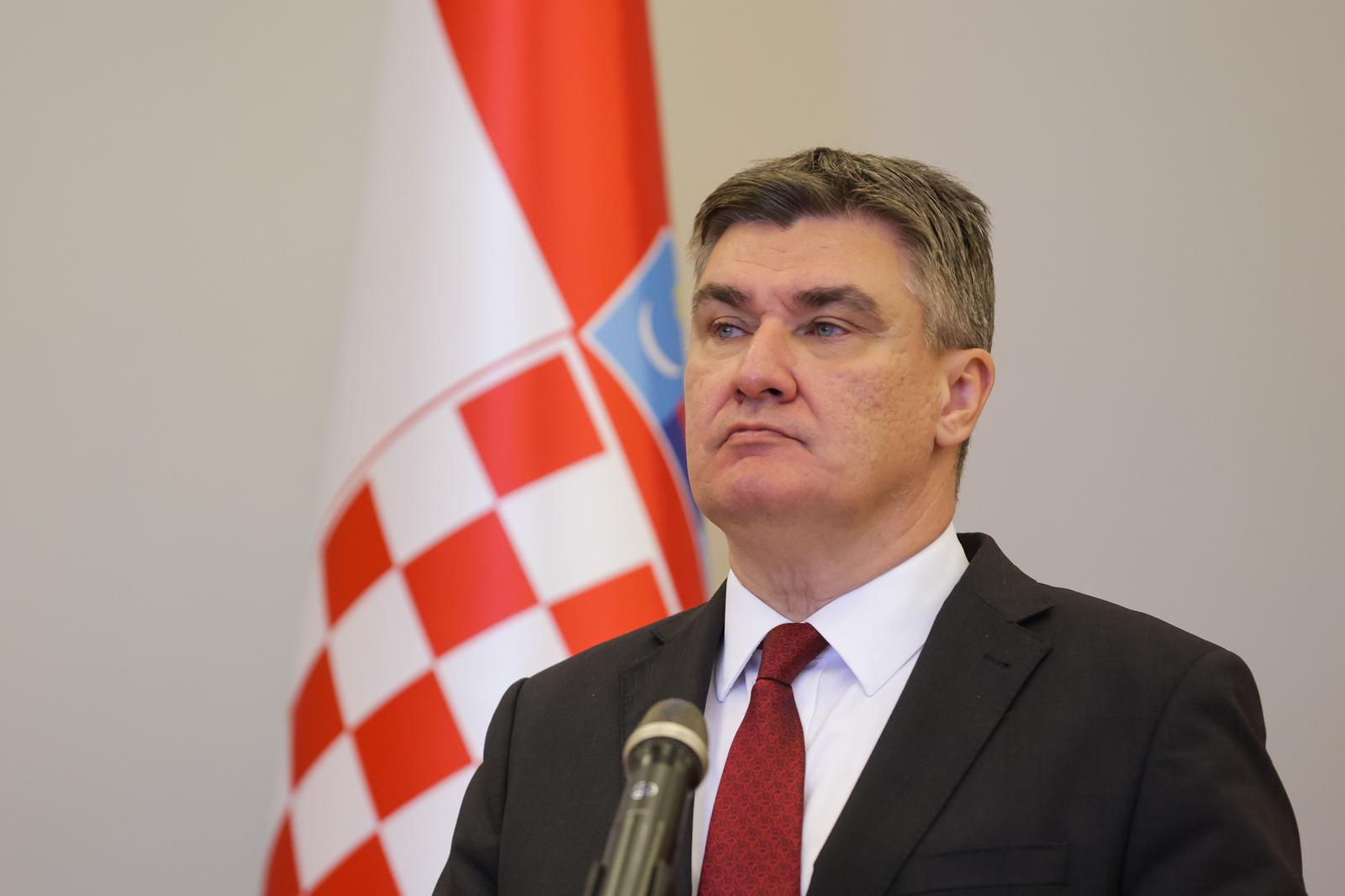 11.05.2023., Ured predsjednika, Zagreb - Dolazak clana Predsjednistva Bosne i Hercegovine Denisa Becirovica na radni sastanak sa predsjednikom Zoranom Milanovicem. Izjave za medije nakon sastanka. Photo: Luka Stanzl/PIXSELL