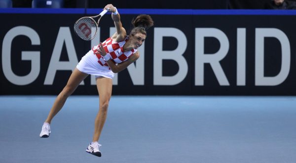 11.11.2022., Rijeka - Billie Jean King Cup, Hrvatska protiv Njemacke, teniski mec izmedu Petre Martic i Eve Lys.   Photo: Nel Pavletic/PIXSELL