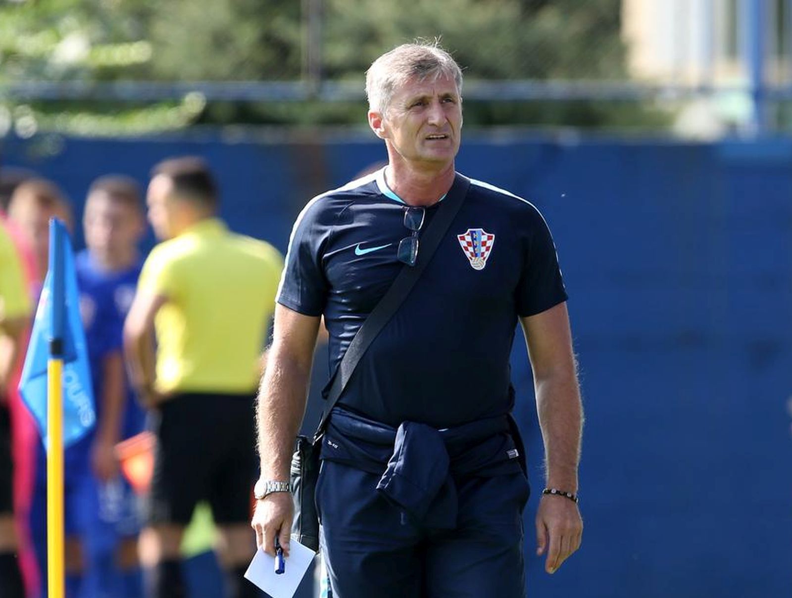 Zagreb: 16. međunarodni turnir Mladen Ramljak, Hrvatska - Eintracht Frankfurt  12.08.2018., Zagreb - 16. Internacionalni nogometni turnir "Mladen Ramljak" 2018. Turnir za mljadje uzraste odrzava se na terenu "Hitrec Kacijan". Utakmica Hrvatska U19 – Eintracht Frankfurt (3. mjesto). Trener Hrvatske Robert Jarni. rPhoto: Luka Stanzl/PIXSELL