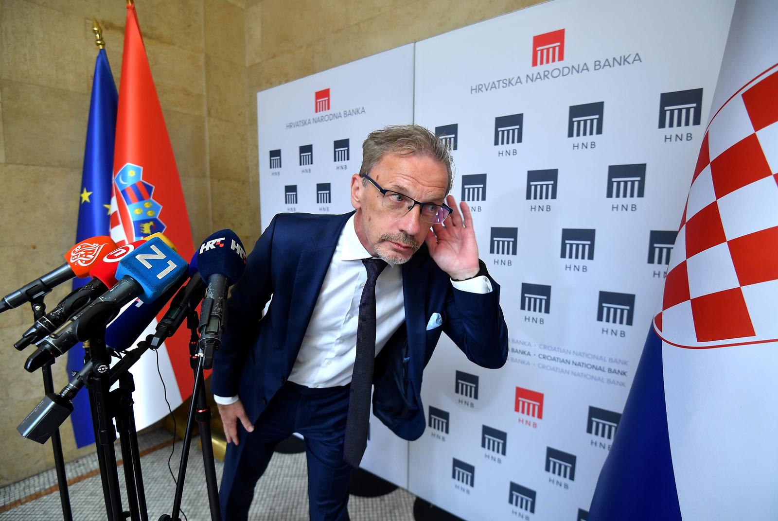 13.07.2022., Zagreb - Izjava za medije guvernera Borisa Vujcica nakon polugodisnjeg brifinga Hrvatske narodne banke. 
 Photo: Marko Lukunic/PIXSELL