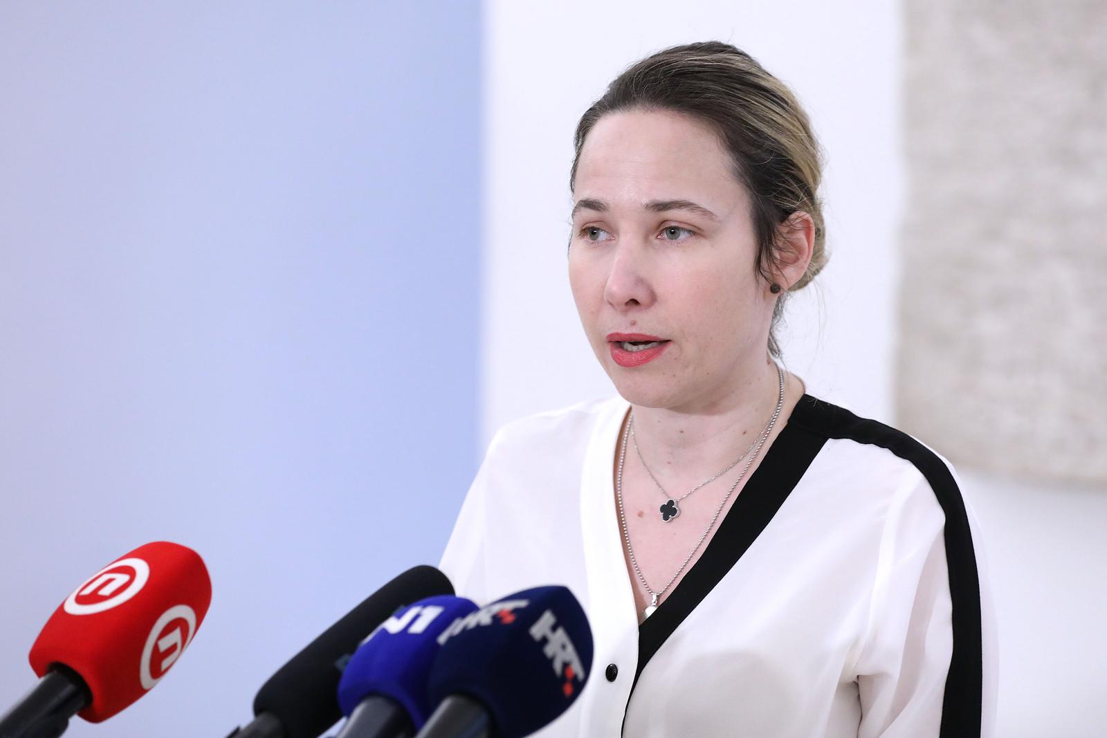18.05.2023., Zagreb - Na konferenciji za medije odrzanoj u Saboru o skandalu u bolnici Sveti duh govorila je Marija Selak Raspudic. Photo: Patrik Macek/PIXSELL