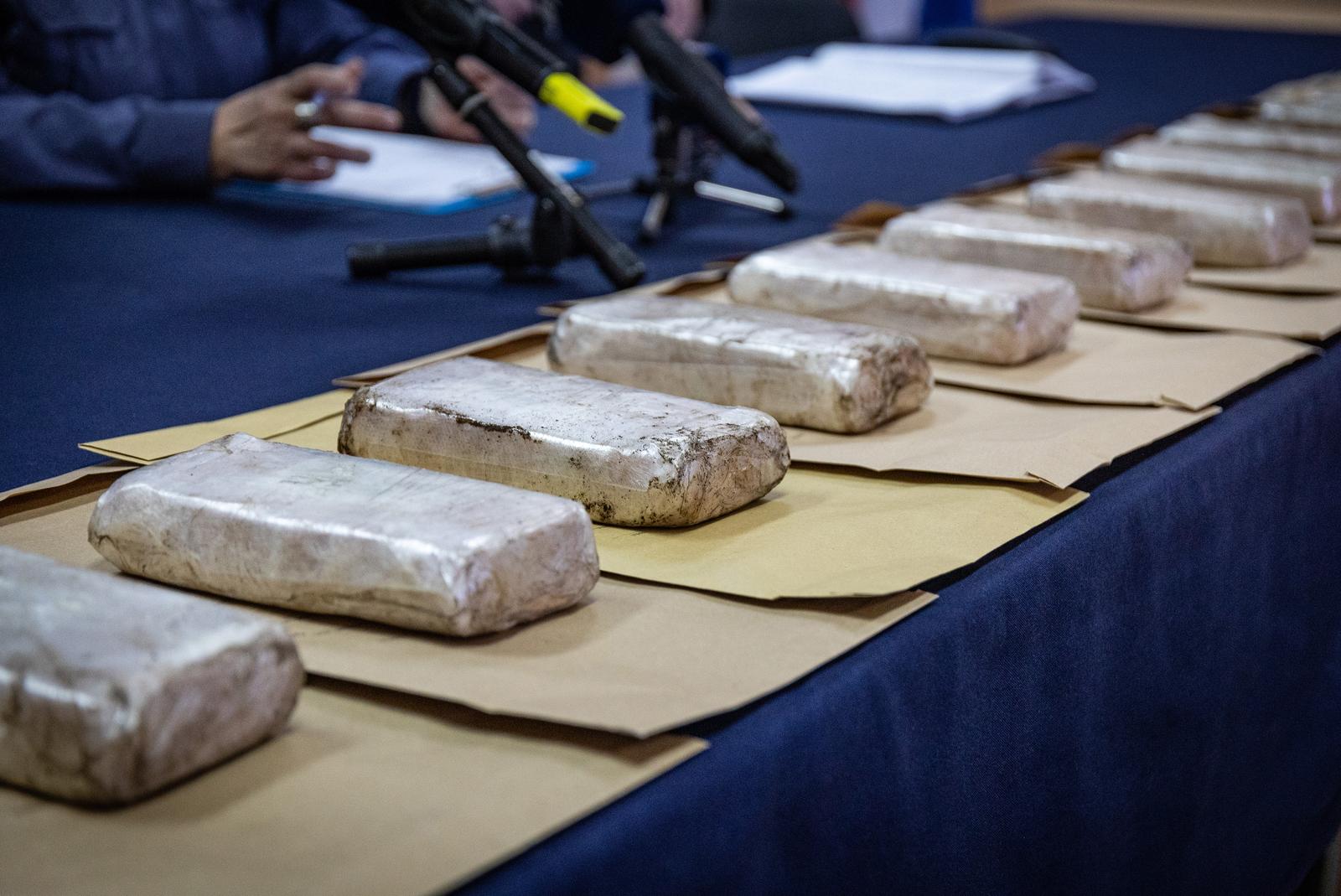 22.02.2023. Osijek - U Policijskoj Upravi osjecko-baranjskoj odrzala se konferencija za medije povodom pronalaska oko 11 kilograma heroina na granicnom prijelazu Batina. Photo: Davor Javorovic/PIXSELL