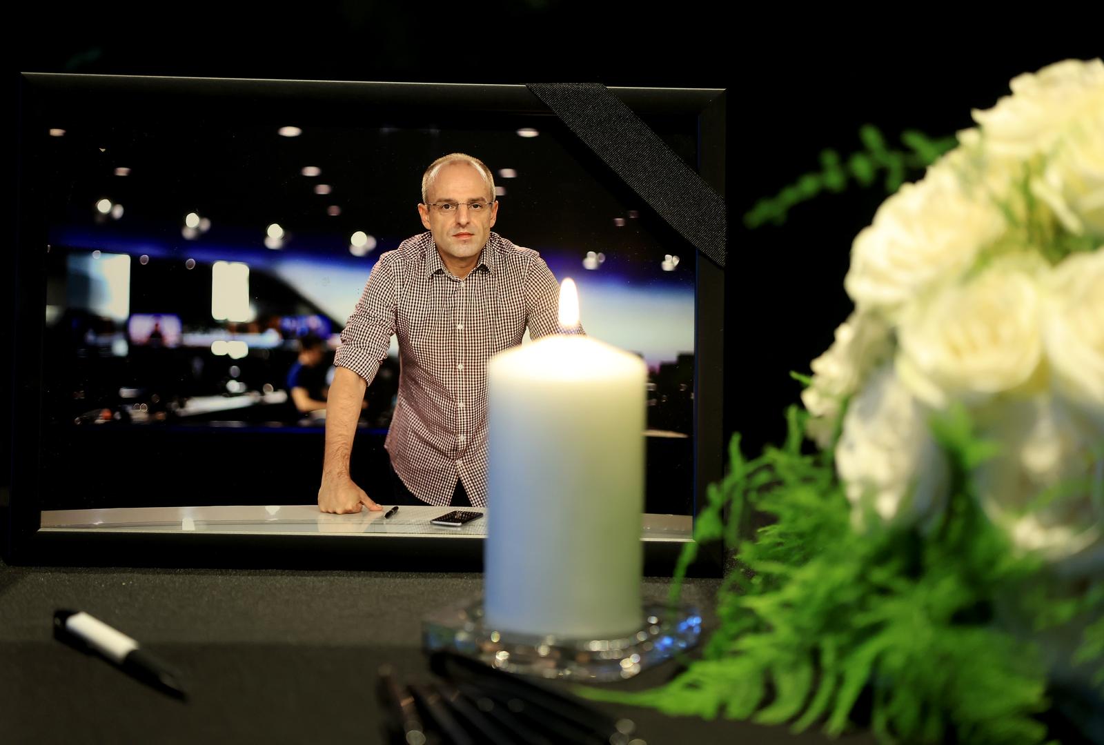22.08.2022., Zagreb - U dvorani "Blagoje Bersa" na Muzickoj akademiji odrzana je komemoracija za preminulog visestruko nargadjivanog novinara, reportera i rednika Nove TV Mislava Bage. Photo: Sanjin Strukic/PIXSELL