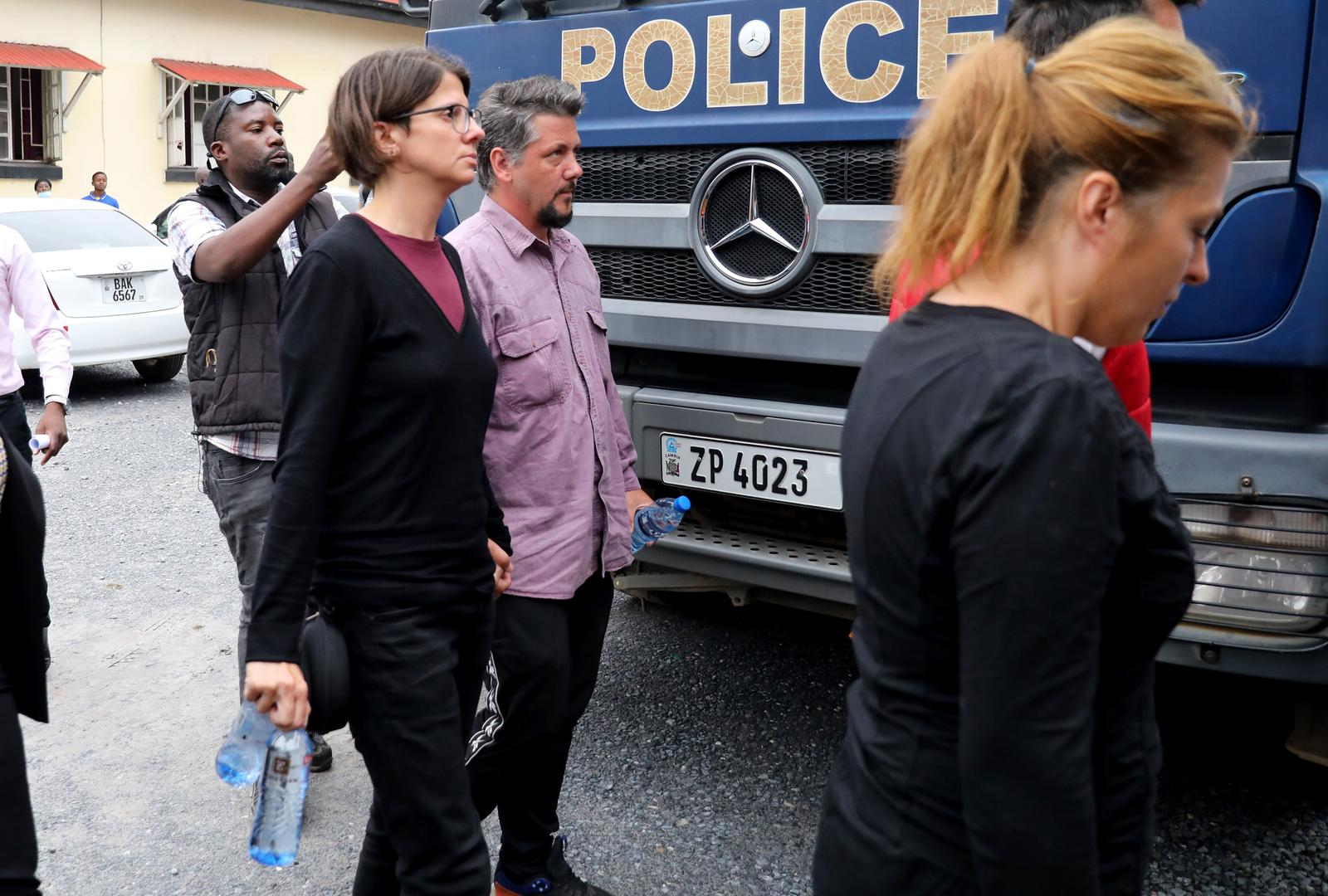 23.01.2023., Ndola, Zambija - Odgodjeno je sudsko rociste za cetiri hrvatska para koja su uhicena u prosincu na aerodromu u Zambiji dok su pokusavali napustiti zemlju s djecom posvojenom iz DR Kongo. Nova rocista zakazana su za 6. i 10. veljace. Aleksandra Persic i Ladislav Persic. Photo: Emica Elvedji/PIXSELL