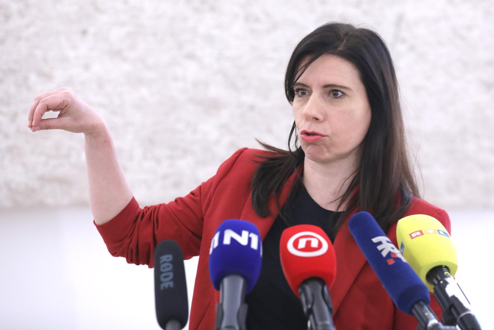23.03.2023., Zagreb - Na konferenciji za medije odrzanoj u Saboru o optuznici DORH-a i drugim temema govorila je zastupnica Katrina Peovic. Photo: Patrik Macek/PIXSELL