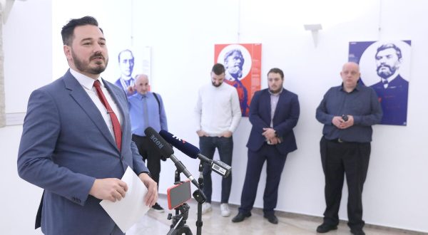 23.05.2023., Zagreb - Klub zastupnika Hrvatskih suverenista organizirao je u Saboru okrugli stol povodom obiljezavanja 200. obljetnice rodjenja Oca domovine, dr. Ante Starcevica. Sudjelovali su povjesnicari Ivan Tomljenovic, Leo Maric, Josko Pavkovic i saborski zastupnik Marko Milanovic Litre. Prije okruglog stola otvorena je prigodna izlozba. Photo: Patrik Macek/PIXSELL