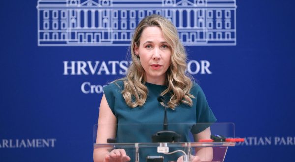 23.05.2023., Zagreb - Na konferenciji za medije odrzanoj u Saboru o prijedlogu zakona o prostornom uredjenju govorila je Marija Selak Raspudic. Photo: Patrik Macek/PIXSELL