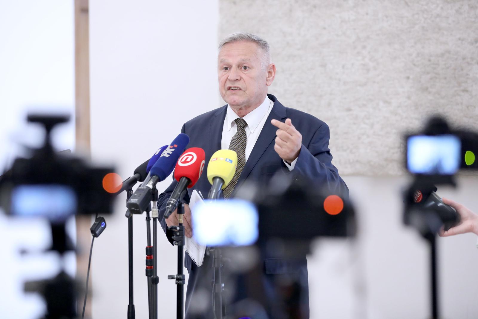 24.05.2023., Zagreb - Na konferenciji za medije odrzanoj u Saboru o poreznoj reformi koju je danas predstavila Vlada govorio je Davorko Vidovic. Photo: Patrik Macek/PIXSELL