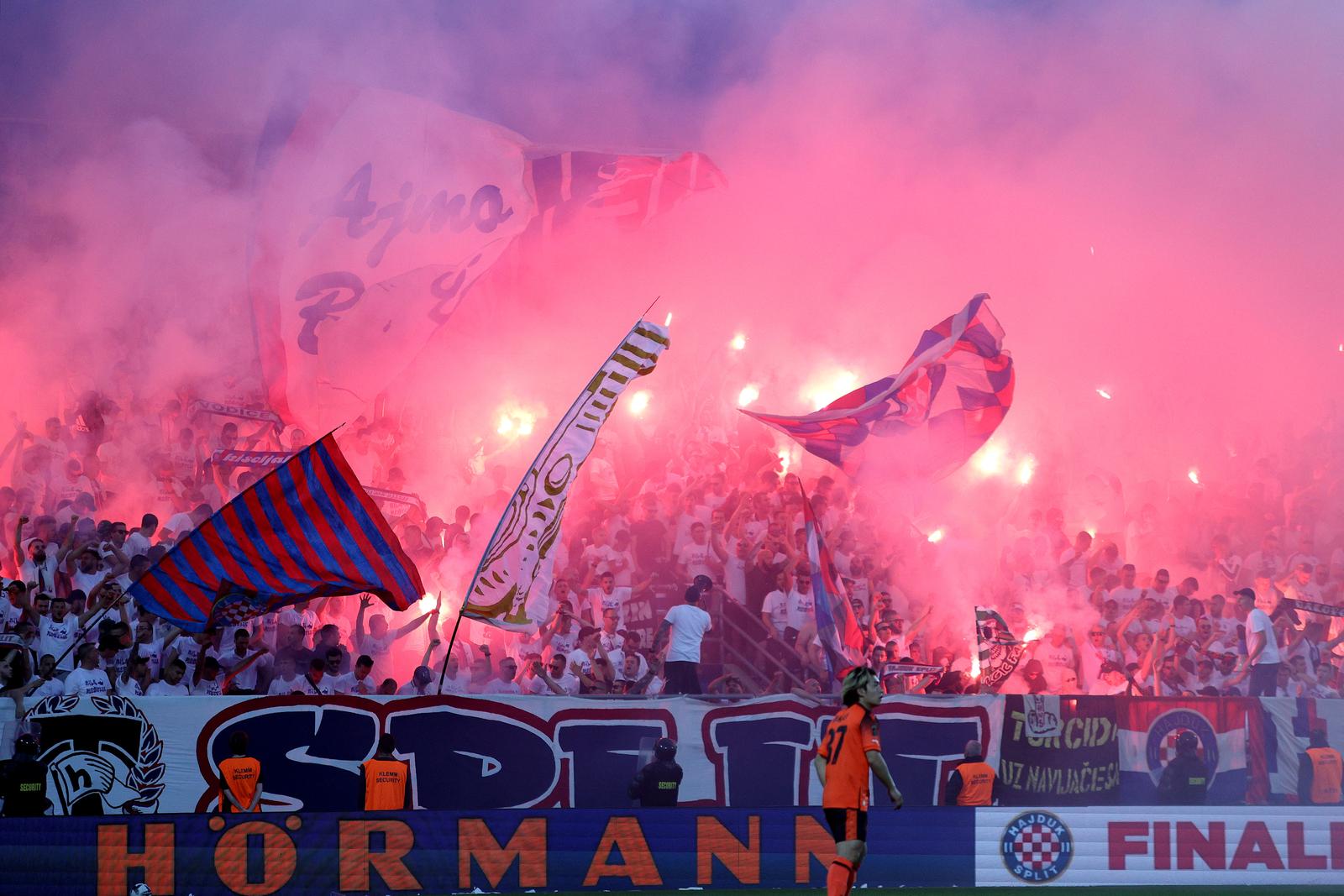 24.05.2023., stadion HNK Rijeka, Rijeka - Finalna utakmica SuperSport Hrvatskog nogometnog kupa, HNK Hajduk - HNK Sibenik. navijaci hajduka, Torcida Photo: Nel Pavletic/PIXSELL