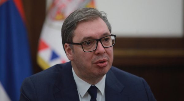 25, May, 2023, Belgrade - In the Presidency of Serbia, President Aleksandar Vucic met with the Speaker of the National Assembly of Azerbaijan Sahib Gafarova. Aleksandar Vucic. Photo: Milos Tesic/ATAImages

25, maj, 2023, Beograd - U Predsednistvu Srbije predsednik Aleksandar Vucic se sastao s predsednicom Narodne skupstine Azerbejdzana Sahibom Gafarovom.  Photo: Milos Tesic/ATAImages/PIXSELL