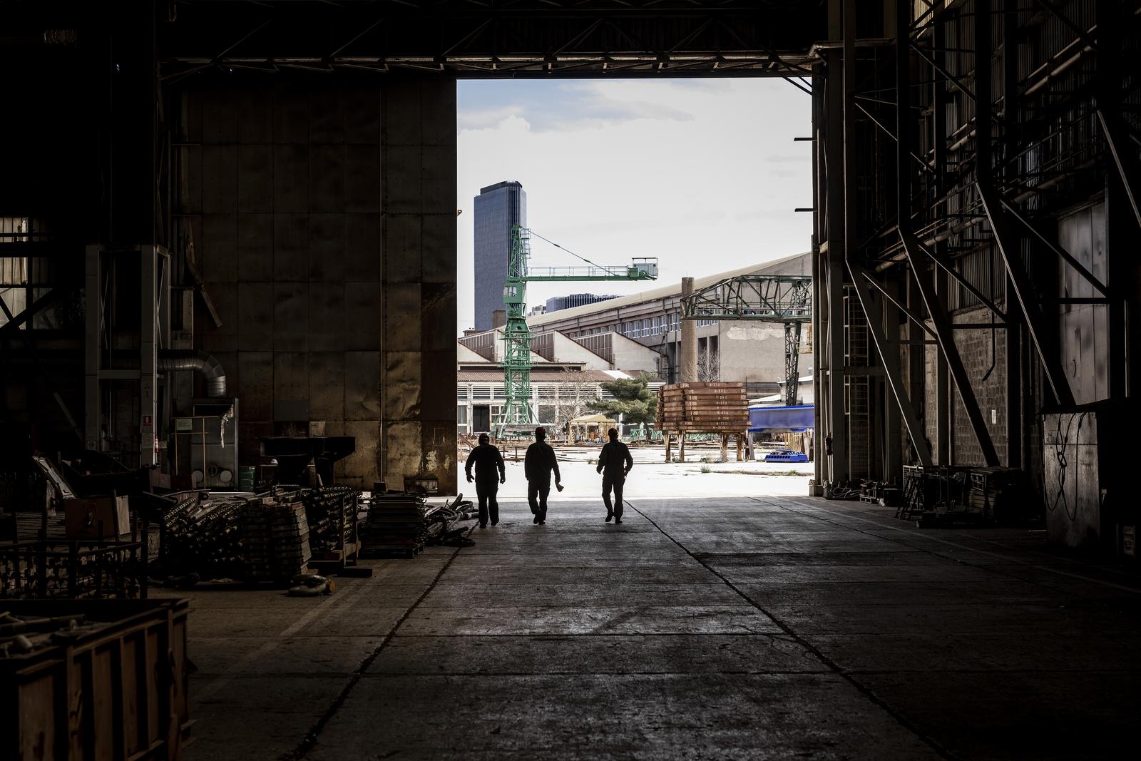27.03.2023., Split - Obisli smo proizvodne hale brodogradilista Brodosplit ciji je racun prosloga tjedna deblokiran nakon uplate od 23,8 milijuna eura te je tako izbjegnut stecaj. Photo: Milan Sabic/PIXSELL