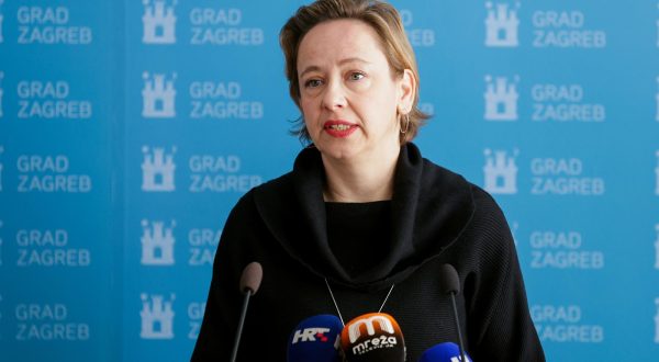 28.03.2023., Zagreb - Konferencija za medije gradonacelnika Grada Zagreba Tomislava Tomasevica i zamjenici gradonacelnika Danijele Dolenec i Luke Korlaeta.  Photo: Luka Stanzl/PIXSELL