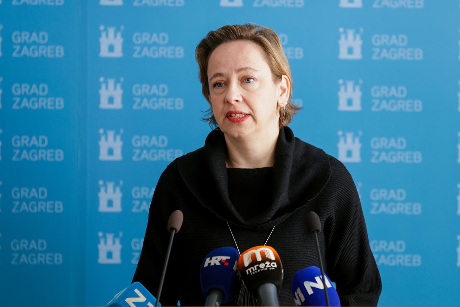 28.03.2023., Zagreb - Konferencija za medije gradonacelnika Grada Zagreba Tomislava Tomasevica i zamjenici gradonacelnika Danijele Dolenec i Luke Korlaeta.  Photo: Luka Stanzl/PIXSELL