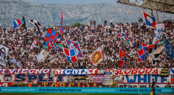 30.04.2023., stadion Poljud, Split - SuperSport HNL, 32. kolo, HNK Hajduk - GNK Dinamo. navijaci Hajduka Torcida Photo: Zvonimir Barisin/PIXSELL
