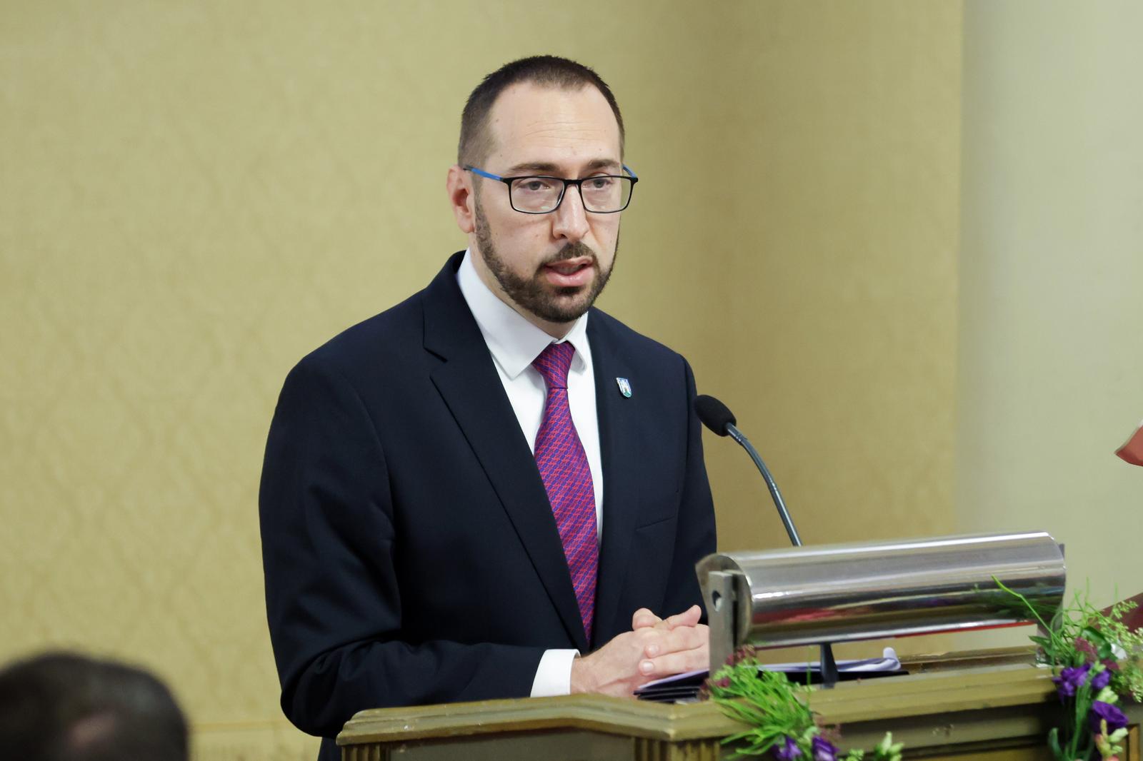 31.05.2023., Zagreb - Svecana sjednica skupstine i dodjela priznanja Grada Zagreba u Staroj gradskoj vjecnici. Gradonacelnik Zagreba Tomislav Tomasevic Photo: Luka Stanzl/PIXSELL