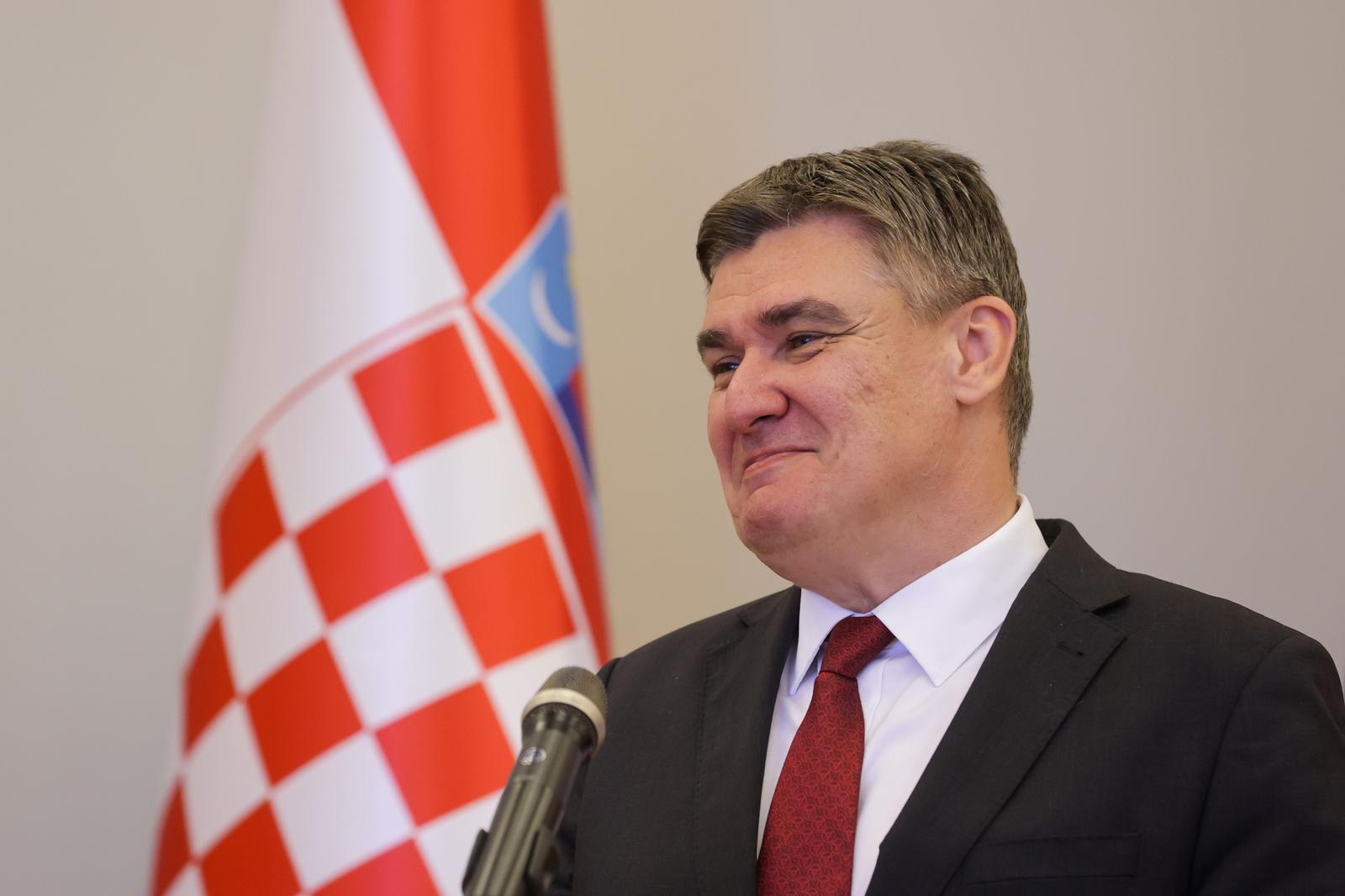 11.05.2023., Ured predsjednika, Zagreb - Dolazak clana Predsjednistva Bosne i Hercegovine Denisa Becirovica na radni sastanak sa predsjednikom Zoranom Milanovicem. Izjave za medije nakon sastanka. Photo: Luka Stanzl/PIXSELL