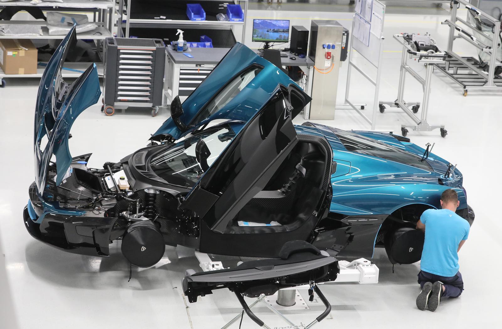 21.03.2023., Zagreb, proizvodni pogon tvrtke Rimac Grupe,  odnosno kompanija Bugatti Rimac i Rimac Technology sa sjedistem u Jankomiru gdje se proizvodi elektricni automobil Rimac Nevera. Photo: Robert Anic/PIXSELL