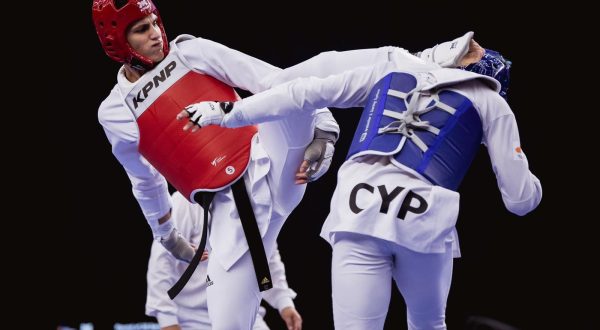 Baku, 31.05.2023 - Nove dvije medalje osvojila je Hrvatska na Svjetskom prvenstvu u tekvondou kojem je domaæin Baku, Ivan apina (L) se okitio srebrom, a Bruna Duvanèiæ broncom. foto HINA/ Dalstaekwondo/Taekwondo klub Marjan/ ik