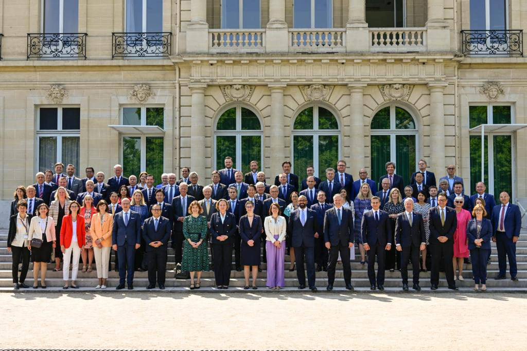 Pariz, 7.6.2023.- Ministar financija Marko Primorac u srijedu je na marginama sastanka Vijeæa Organizacije za gospodarsku suradnju i razvoj (OECD) u Parizu ocijenio da je zanimanje investitora za hrvatsku euroobveznicu bio izniman te da se radi o doista uspjenom izdanju. 
foto HINA/ MVEP/ /ua