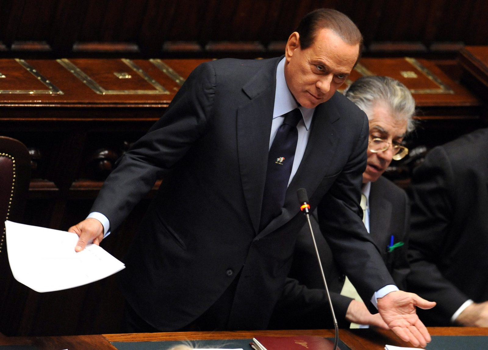 epa10686511 (FILE) Italian Prime Minister Silvio Berlusconi during his address to the parliament about the confidence vote, in Rome, Italy, 13 December 2010 (reissued 12 June 2023). Silvio Berlusconi has died at the age of 86 on 12 June 2023 at San Raffaele hospital in Milan, where he was hospitalized again since last 09 June, sources close to his family told ANSA. The Italian media tycoon and Forza Italia (FI) party founder served as prime minister of Italy in four governments.  EPA/ETTORE FERRARI *** Local Caption *** 02493582