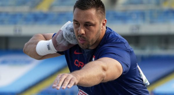 Katovice, 22.06.2023 - Drugi dan Europskog momčadskog prvenstva u atletici u sklopu Eurpskih igara Krakow 2023. Na slici Filip Mihaljević, kugla.
foto HINA/ Damir SENČAR/ ds