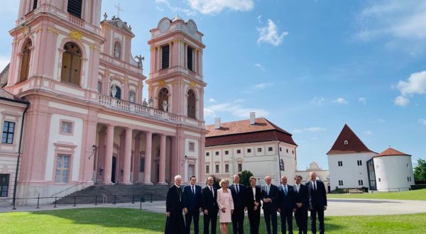 Goettweig, 2.06.2023. - Ministar vanjskih i europskih poslova Gordan Grlić Radman sudjelovao je na Europa Forumu Wachau u opatiji Goettweig, na panel raspravi "EU - Proširenje: Održavanje zapadnog Balkana na agendi". foto HINA/ MVEP/ ml