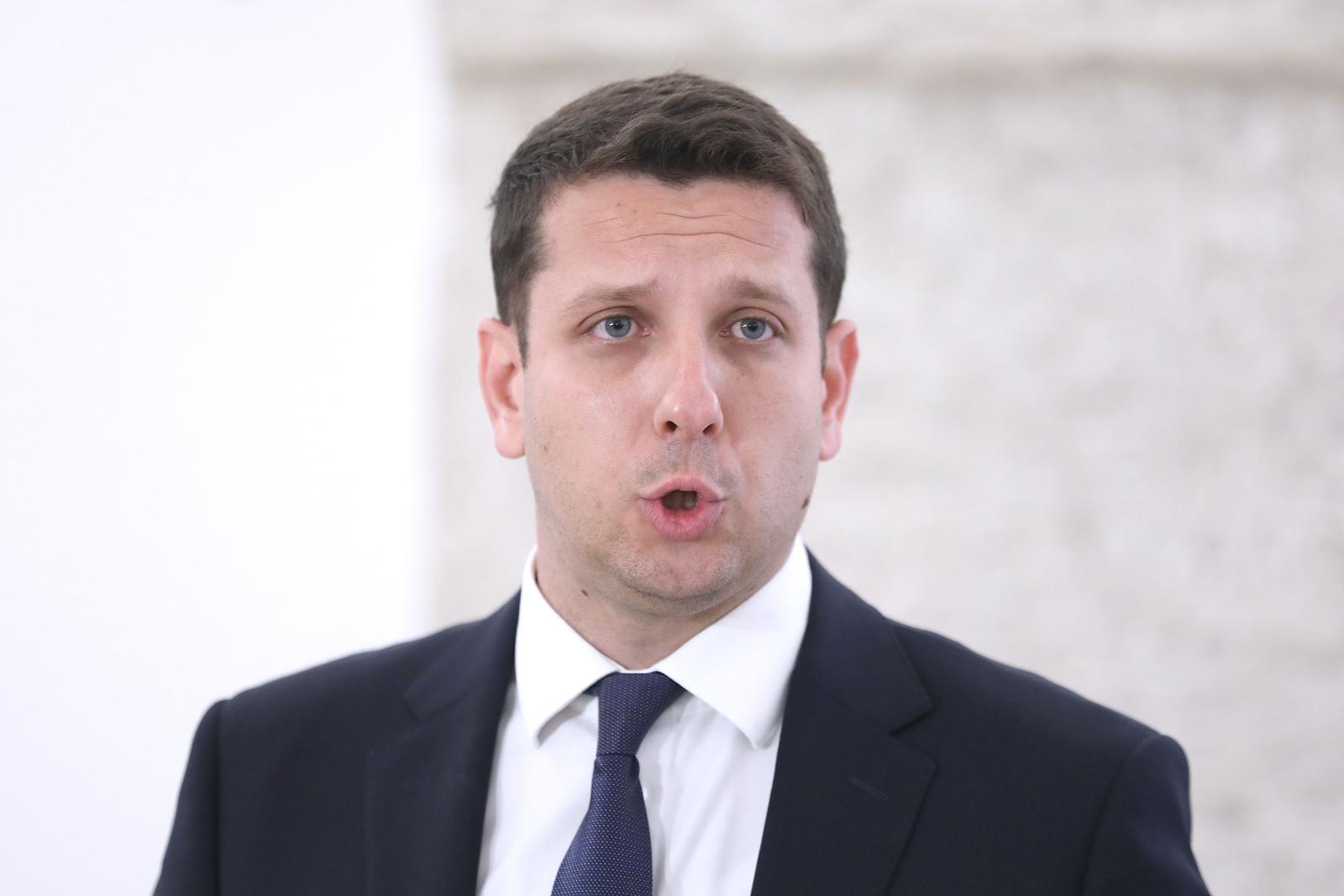 01.06.2023., Zagreb - Na konferenciji za medije odrzanoj u Saboru zastupnik Marin Lerotic objavio je da napusta IDS. Photo: Patrik Macek/PIXSELL