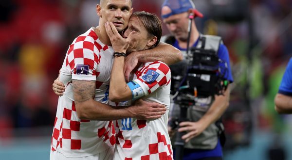 01.12.2022., stadion Ahmad Bin Ali, Al Rayyan, Katar - FIFA Svjetsko prvenstvo, skupina F, 3. kolo, Hrvatska - Belgija. 
Dejan Lovren, Luka Modric
   Photo: Igor Kralj/PIXSELL