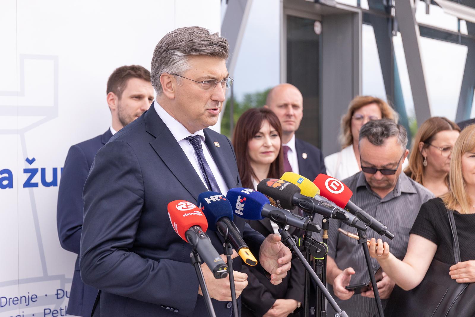 02.06.2022., Osijek - U povodu Dana Osjecko-baranjske zupanije, predsjednik Vlade Andrej Plenkovic sudjelovao je na svecanoj sjednici skupstine OBZ. Photo: Davor Javorovic/PIXSELL