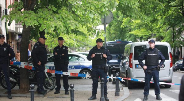 03, May, 2023, Belgrade - A student of the seventh grade of the Elementary School "Vladislav Ribnikar" is suspected to have fired a pistol at the security guard, the teacher and the students this morning.   

03, maj, 2023, Beograd - Ucenik sedmog razreda Osnovne skole "Vladislav Ribnikar" kako se sumnja, pucao je jutros iz pistolja na obezbeđenje, nastavnicu i ucenike.    Photo: Milos Tesic/ATAImages/PIXSELL