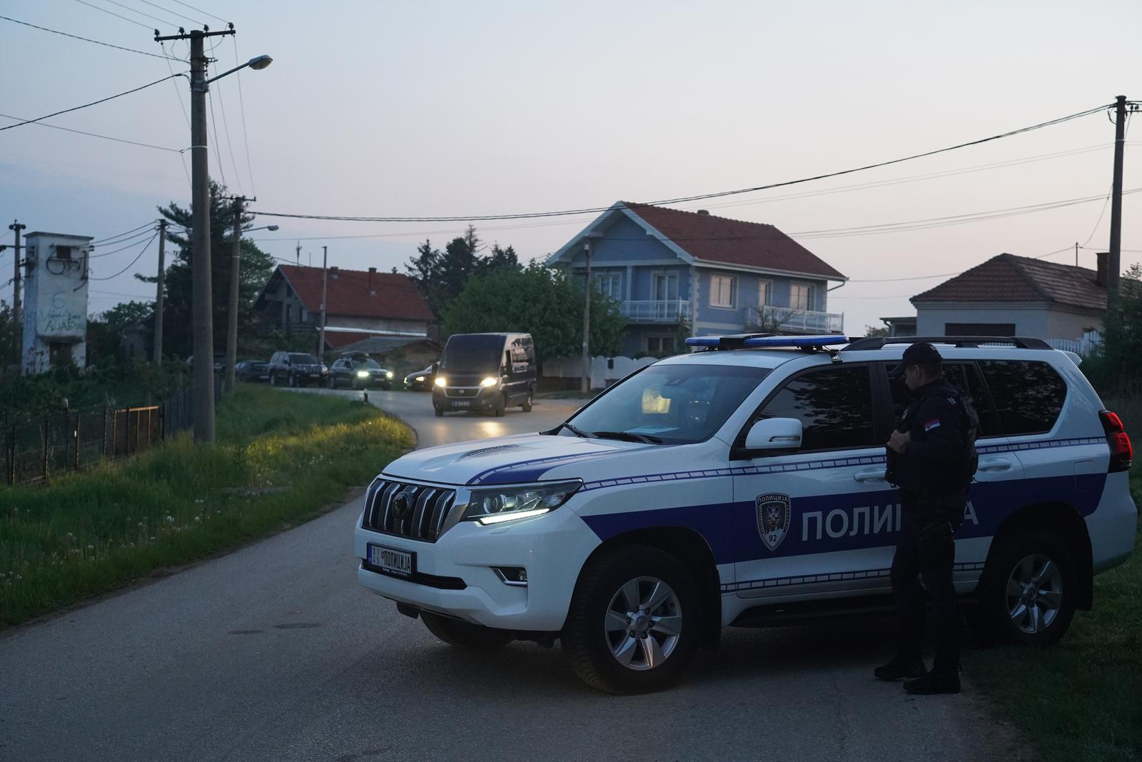 05, May, 2023, Mladenovac - Eight dead, more than 10 wounded in a shooting in the village of Dobona, near Mladenovac, 600 members of special units are searching for the attacker. Photo: Antonio Ahel/ATAImages

05, maj, 2023, Mladenovac  - Osam mrtvih, vise od 10 ranjenih u pucnjavi u selu Dobona, kod Mladenovca, 600 pripadnika specijalnih jedinica traga za napadacem. Photo: Antonio Ahel/ATAImages Photo: Antonio Ahel/ATA/PIXSELL