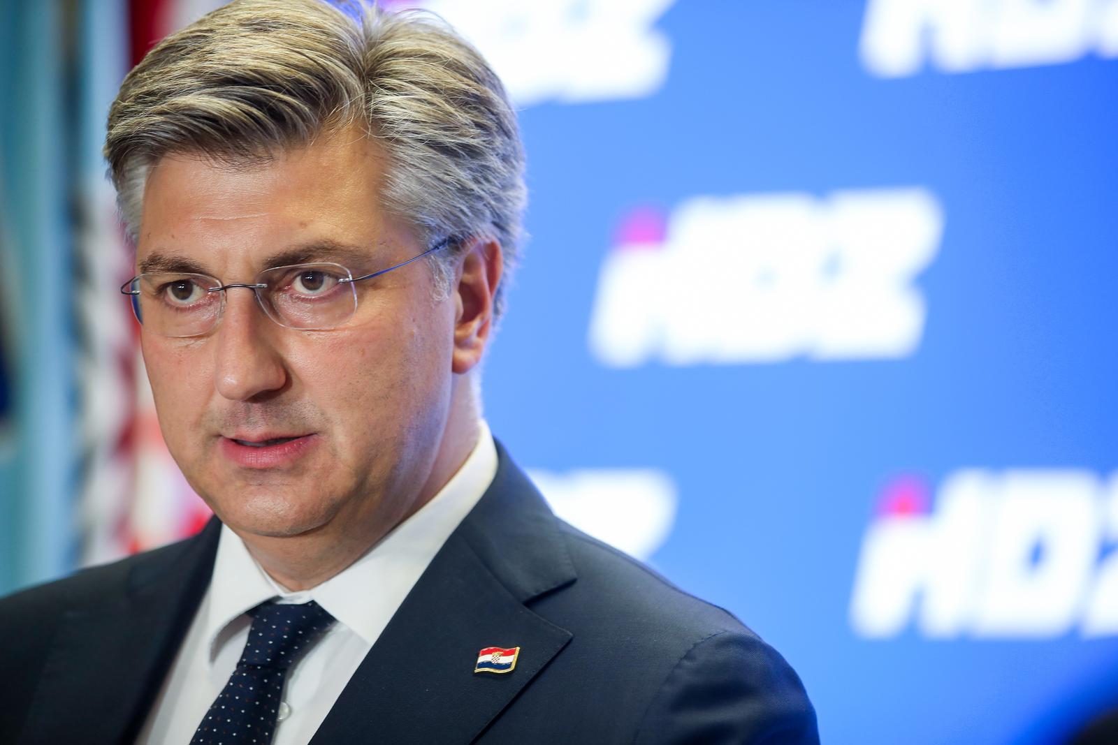 05.06.2023.., Zagreb - Nakon sjednice sireg predsjednistva HDZ-a, predsjednik stranke Andrej Plenkovic dao je izjavu.  Photo: Slavko Midzor/PIXSELL