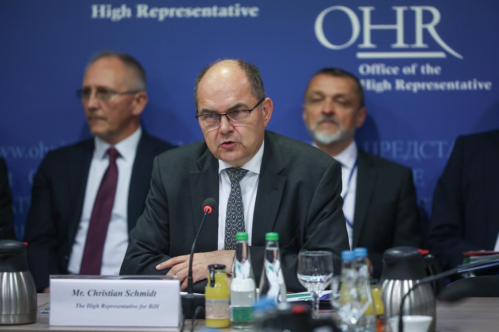 06.06.2023., Sarajevo, Bosna i Hercegovina - Sjednica Upravnog odbora Vijeca za provedbu mira, a tema razgovora je trenutna situacija u Bosni i Hercegovini. Visoki predstavnik u BiH Christian Schmidt Photo: Armin Durgut/PIXSELL
