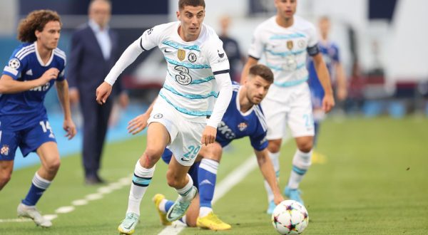 06.09.2022., stadion u Maksimiru, Zagreb - UEFA Liga prvaka, 1. kolo, skupina E, GNK Dinamo - FC Chelsea. Bruno Petkovic, Kai Havertz. Photo: Luka Stanzl/PIXSELL