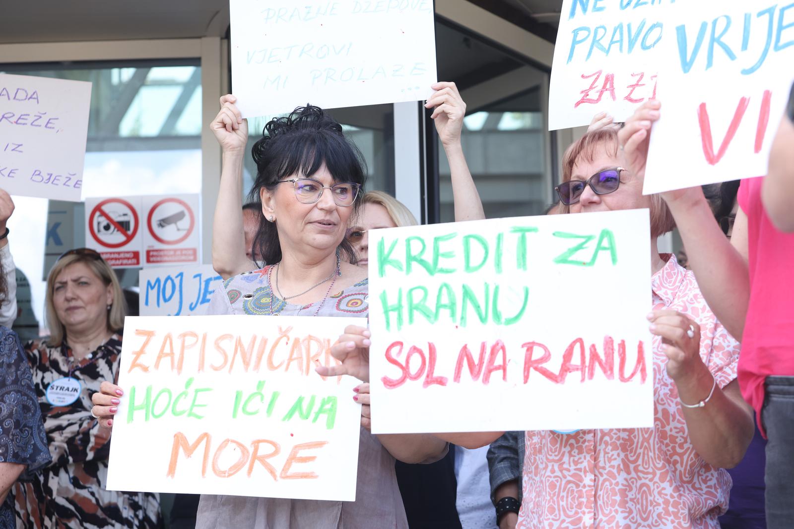 09.06.2023. Zagreb-Predstavnici sindikata Drzavnih i lokalnih sluzbenika i namjestenika odrzali su press konferenciju i izvjestili o tijeku strajka. Photo: Boris Scitar/PIXSELL