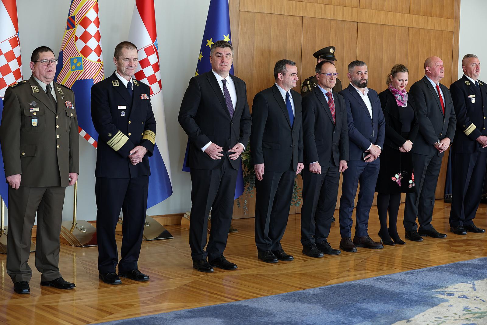 10.02.2023., Zagreb - Predsjednik Republike i vrhovni zapovjednik Oruzanih snaga Republike Hrvatske Zoran Milanovic urucio je casnicke cinove prigodom zavrsetka izobrazbe 14. narastaja Temeljne casnicke izobrazbe – smjer Zdravstvena sluzba. Photo: Goran Stanzl/PIXSELL