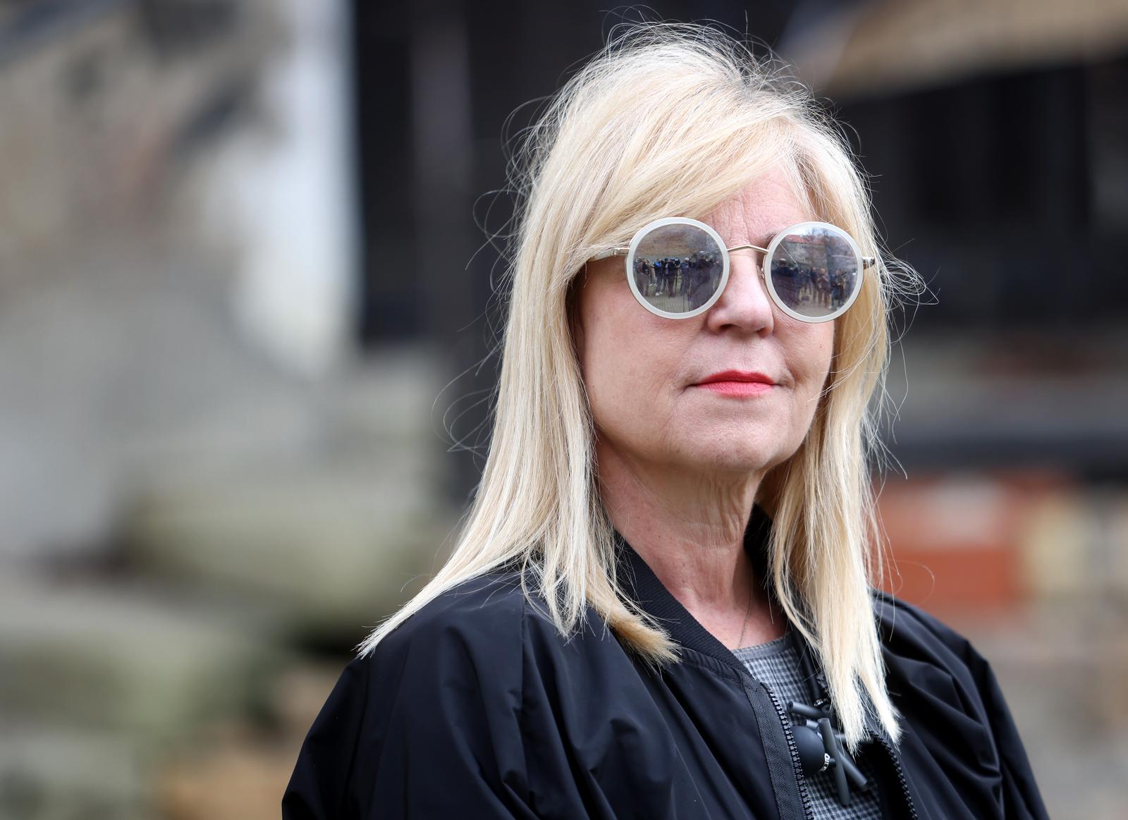 10.03.2023., Zagreb - U dvoristu Akademije likovnih umjetnosti predstavljen je mural street artista Borisa Bare posvecen izbjeglicama. Helenca Pirnat Dragicevic Photo: Boris Scitar/PIXSELL