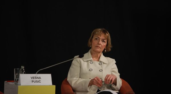 10, March, 2023, Belgrade - A panel discussion "Zoran Djindjic and the foreign policy orientation of Serbia 2003-2023" was held in Dorcol Plac. Vesna Pusic. Photo: Milos Tesic/ATAImages

10, mart, 2023, Beograd - U Dorcol Placu odrzana je panel-diskusija "Zoran Djindjic i spoljnopoliticka orijentacija Srbije 2003-2023".  Photo: Milos Tesic/ATAImages/PIXSELL