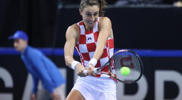 11.11.2022., Rijeka - Billie Jean King Cup, Hrvatska protiv Njemacke, teniski mec izmedu Petre Martic i Eve Lys.   Photo: Nel Pavletic/PIXSELL