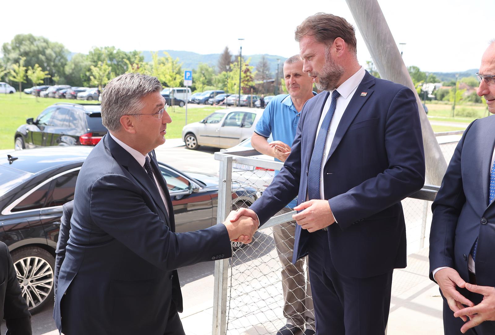 12.06.2023., Petrinja - Svecano otvorenje Veteranskog centra Petrinja kojem su nazocili i predsjednik Vlade Andrej Plenkovic i potpredsjednik Vlade i ministar hrvatskih branitelja Tomo Medved te drugi visoki uzvanici. Andrej Plenkovic, Mario Banozic Photo: Marko Prpic/PIXSELL