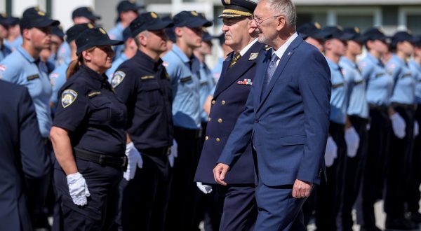 13.06.2022., Zagreb -  Svecanost povodom zavrsetka skolovanja ucenika 4. razreda Policijske skole Josip Jovic. Svecanosti je nazocio potpredsjednik Vlade i ministar unutarnjih poslova dr.sc. Davor Bozinovic i glavni ravnatelj policije Nikola Milin. Photo: Igor Kralj/PIXSELL