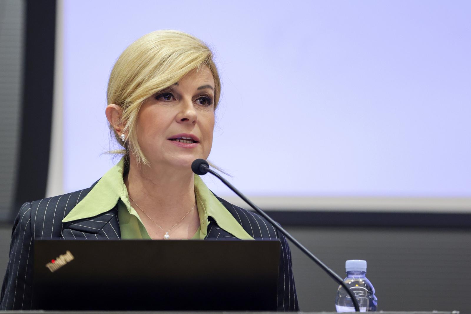 14.03.2023., Zagreb - Otovrenje Multiplier Sport Eventa u Zagrebackoj skoli ekonomije i menadjementa. Kolinda Grabar Kitarovic Photo: Luka Stanzl/PIXSELL