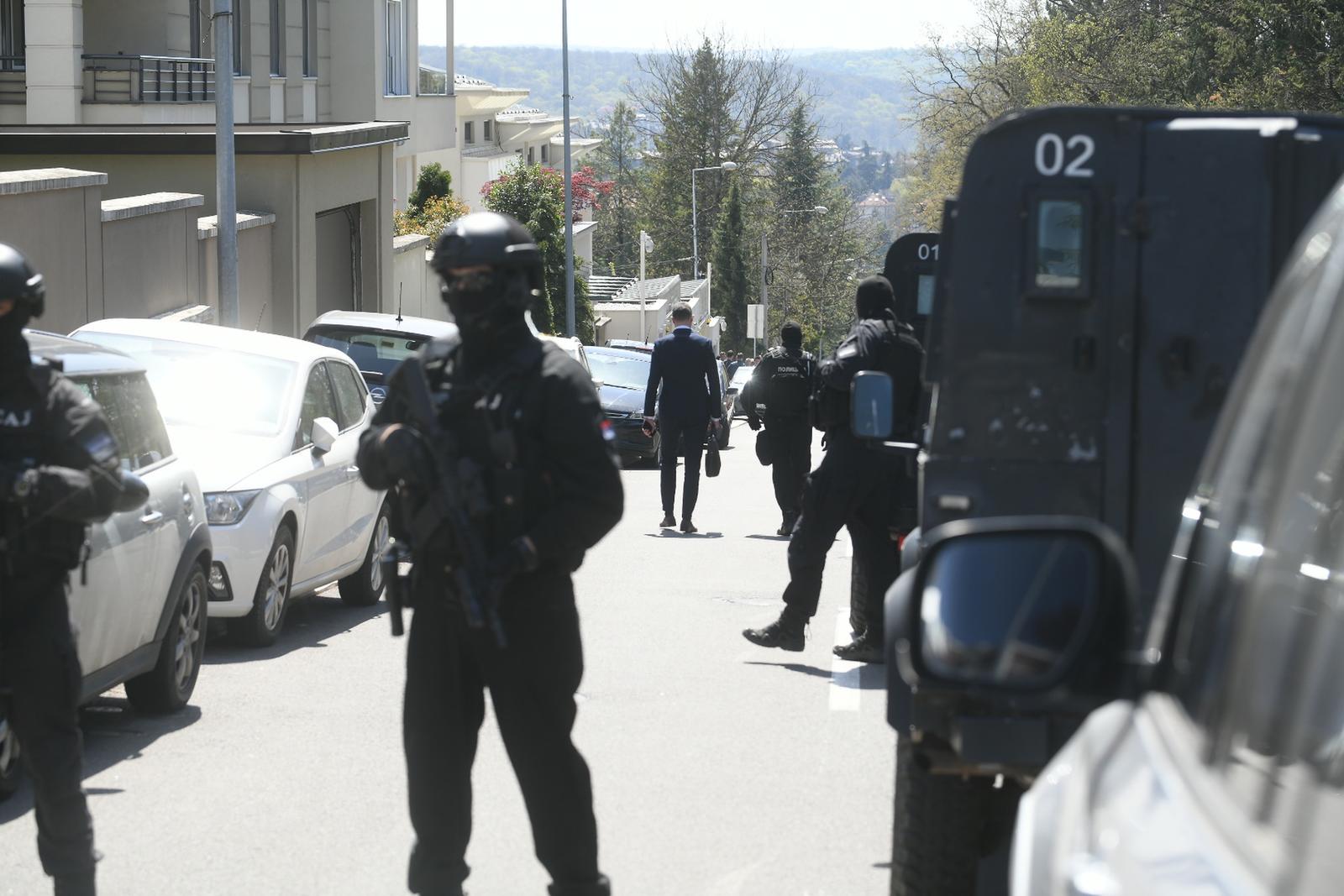 14, April, 2022, Belgrade - The Great International Arrest Action, which is taking place simultaneously in several European countries, countries in the region and the world, ie in Ecuador, is led by Europol, and in our country, the Criminal Police Directorate of the Ministry of the Interior of Serbia and the Prosecutor's Office for Organized Crime are involved in the action, Darko Saric was arrested, as was his lawyer, Dejan Lazarevic, and several police officers, including Danilo Stojanovic and Milutin Radovanovic. Photo: M.M./ATAImages

14, aprli, 2022, Beograd - U Velikoj medjunarodnoj akciji hapsenja, koja se istovremeno odvija u vise zemalja Evrope, zemljama regiona ali i sveta, odnosno u Ekvadoru, rukovodi Europol, a kod nas su u akciji ukljuceni Uprava kriminalisticke policije MUP-a Srbije i Tuzilastvo za organizovani kriminal, uhapsen je Darko Saric, kao i njegov advokat Dejan Lazarevic, nekoliko policajaca medju kojima su Danilo Stojanovic i Milutin Radovanovic. Photo: M.M./ATAImages Photo: M.M./ATAImages/PIXSELL