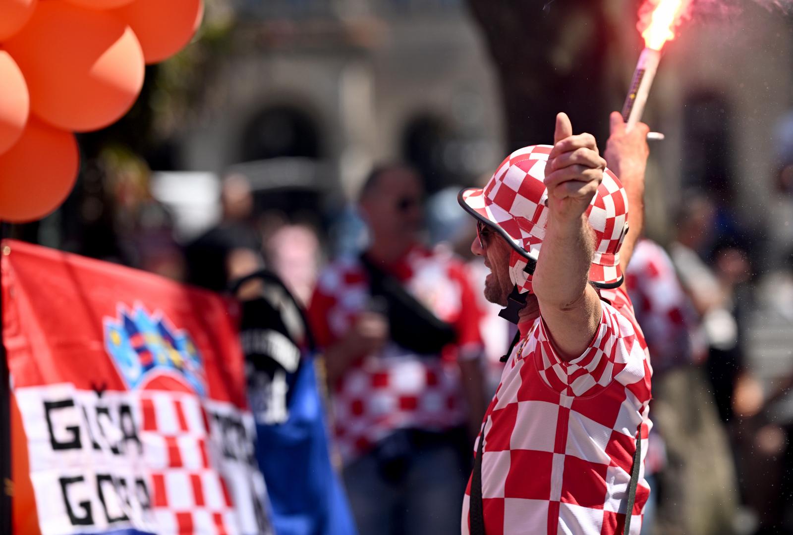14.06.2023., Rotterdam - Navijaci u gradu uoci utakmice Nizozemska - Hrvatska u polufinalu Lige nacija. Photo: Marko Lukunic/PIXSELL