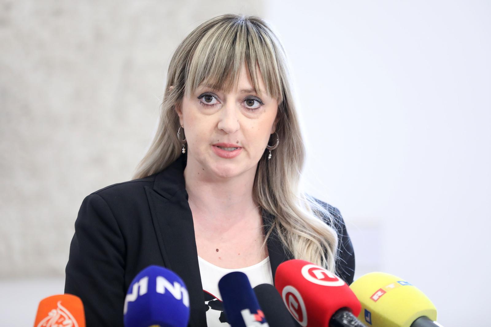 15.06.2023., Zagreb - Na konferenciji za medije odrzanoj u Saboru o zakonu o osobnim asistentima govorila je Martina Vlasic Iljic. Photo: Patrik Macek/PIXSELL