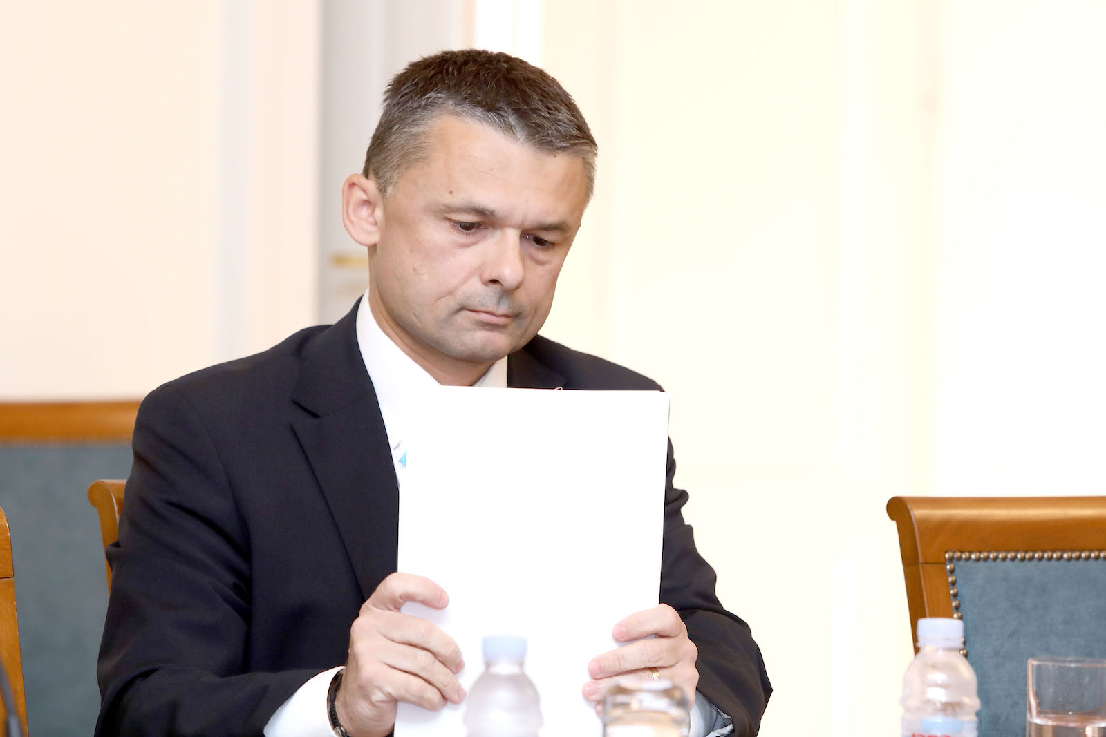 15.10.2019., Zagreb - U Saboru je zbog nedolaska ministra odgodjena 28. sjednica Nacionalnog vijeca za pracenje provedbe Strategije suzbijanja korupcije, na cijem je dnevnom redu bilo javno saslusanje Damira Sabljaka, drzavnog sluzbenika Ministarstva vanjskih i europskih poslova vezano uz prijavu o nepravilnostima u radu Ministarstva vanjskih i europskih poslova. rPhoto: Patrik Macek/PIXSELL