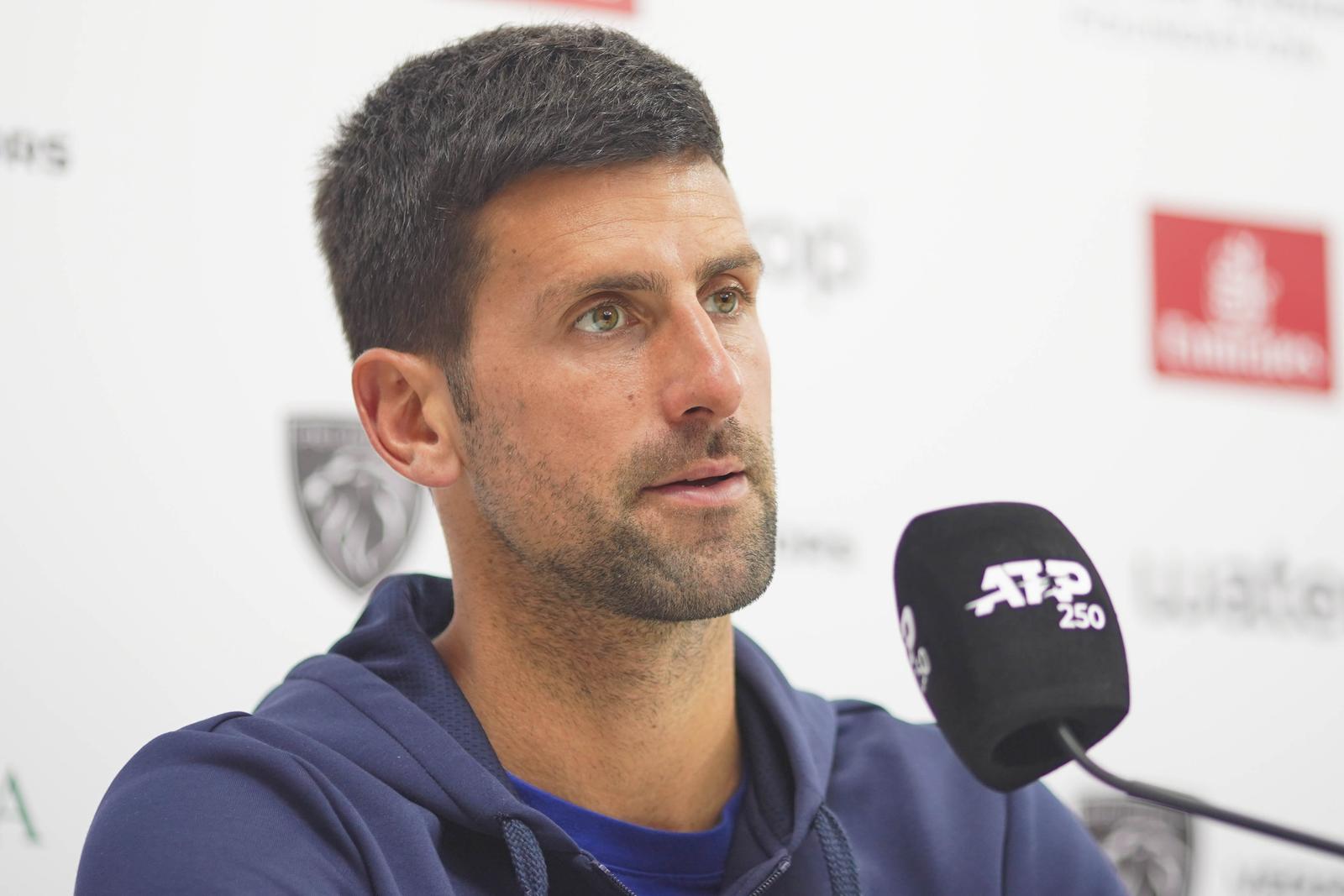 19.04.2023., Teniski centar Nacionalnog teniskog kompleksa u parku Mladen Stojanovic, Banjaluka (BiH) – Novak Djokovic odrzao konferenciju za novinare.

 Photo: Dejan Rakita/PIXSELL