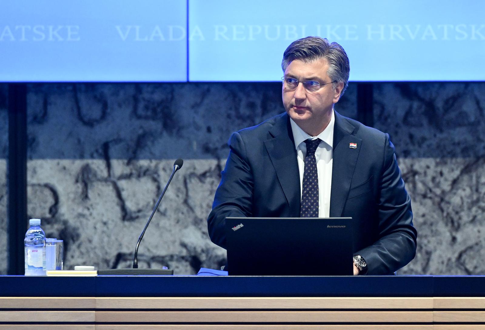 19.05.2023., Zagreb - U Nacionalnoj i sveucilisnoj knjiznici odrzana je 218. sjednica Vlade Republike Hrvatske. predsjednik Vlade RH Andrej Plenkovic Photo: Davorin Visnjic/PIXSELL