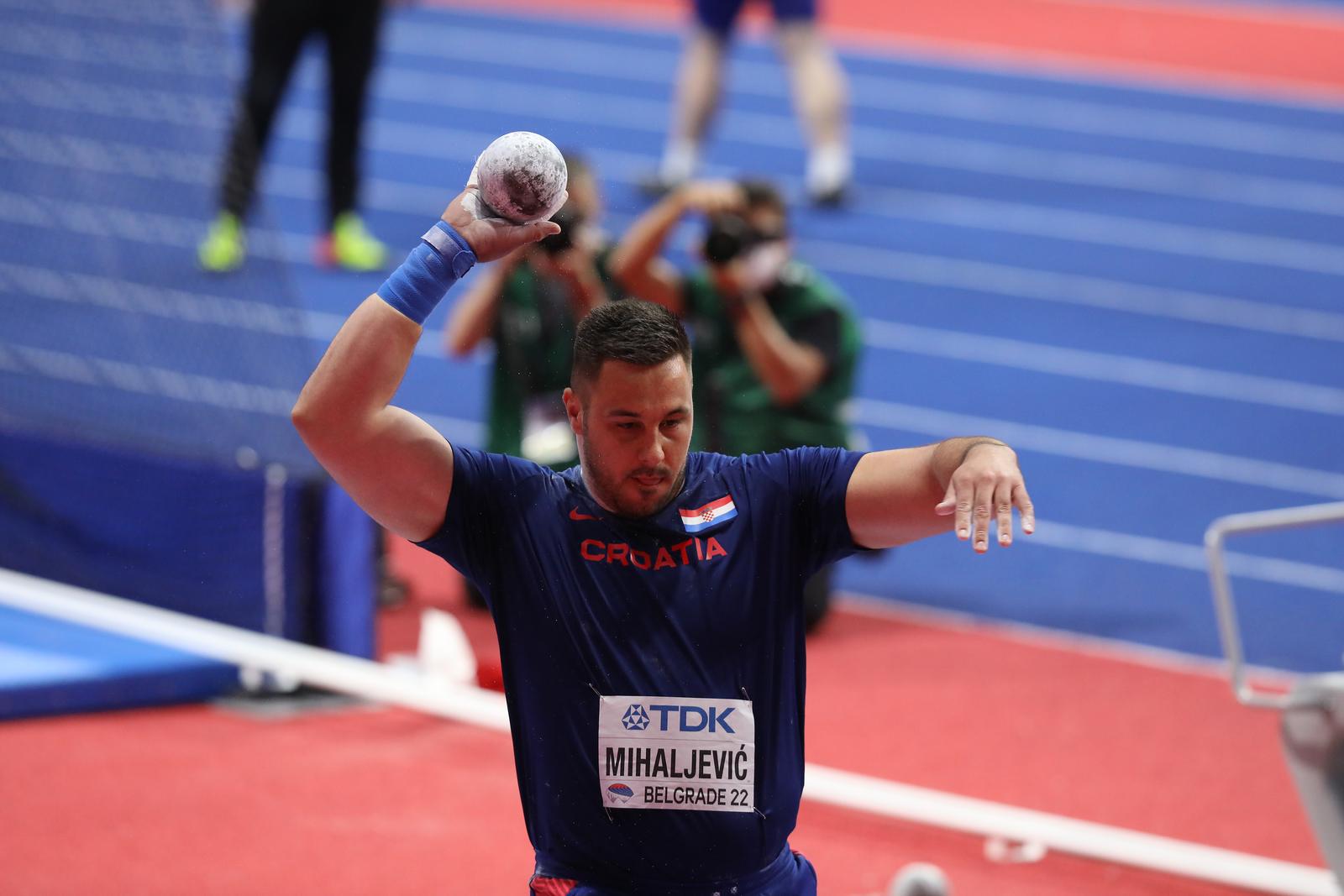 19, March, 2022, Belgrade -   The second day of the World Athletics Indoor Championships to be held at the Stark Arena. Filip Mihaljevic (CRO). Photo: M.M./ATAImages

19, mart, 2022, Beograd - Drugi dan Svetskog atletskog dvoranskog prvenstva koje se odrzava u Stark areni. Photo: M.M./ATAImages Photo: M.M./PIXSELL